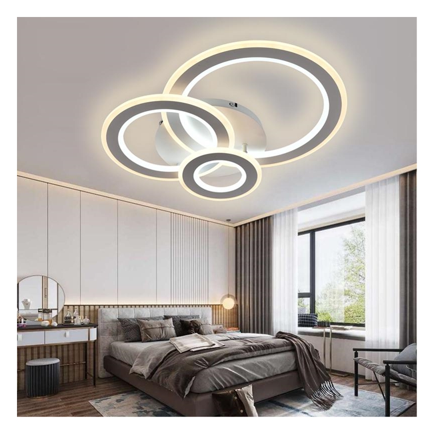 Fäst LED ljusreglerad ljuskrona LED/90W/230V 3000-6500K + fjärrkontroll