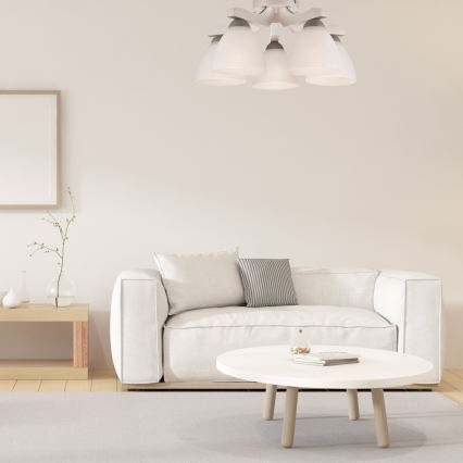 Fäst ljuskrona ADRIANO 5xE27/60W/230V bok - FSC certifierade