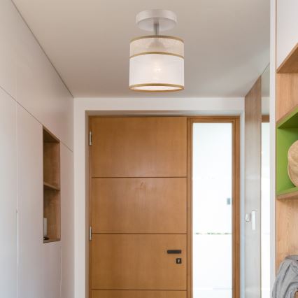Fäst ljuskrona ANDREA 1xE27/60W/230V bok - FSC certifierade