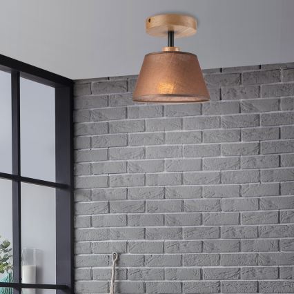 Fäst ljuskrona ANTONIO 1xE14/40W/230V brun/ek