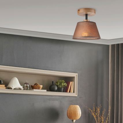 Fäst ljuskrona ANTONIO 1xE14/40W/230V brun/ek