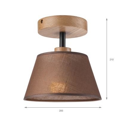 Fäst ljuskrona ANTONIO 1xE14/40W/230V brun/ek
