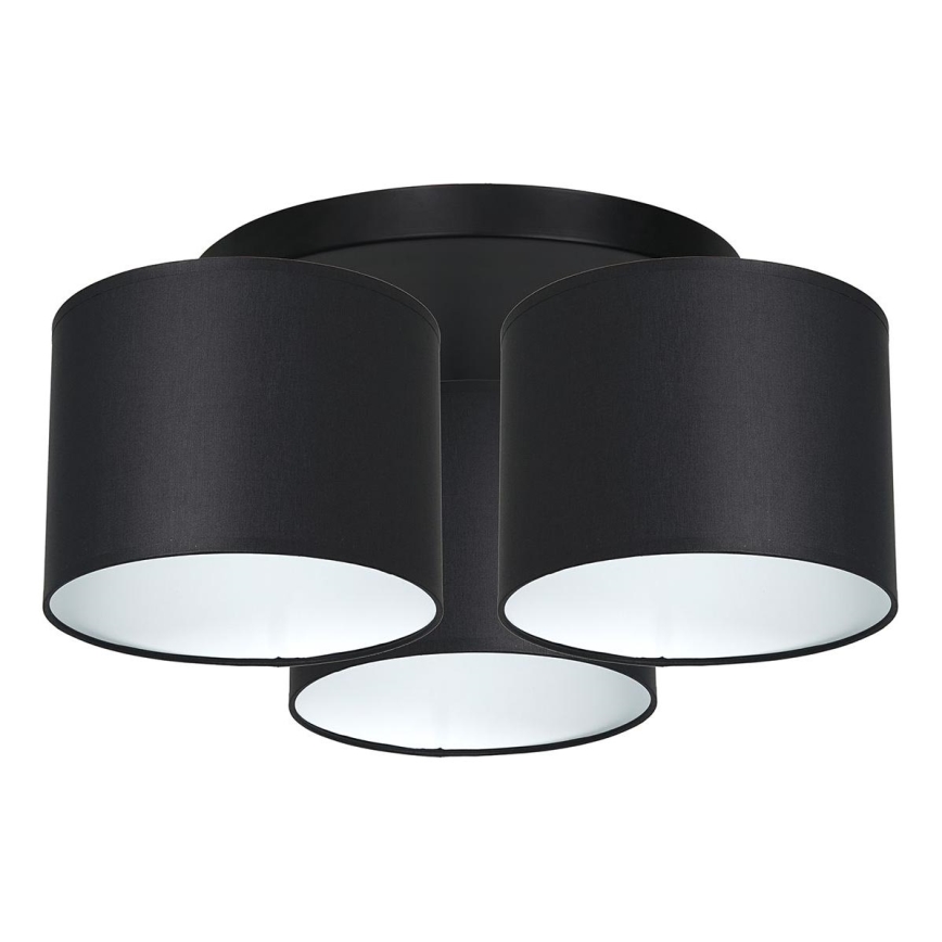 Fäst ljuskrona ARDEN 3xE27/60W/230V svart/vit