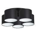 Fäst ljuskrona ARDEN 5xE27/60W/230V svart/vit