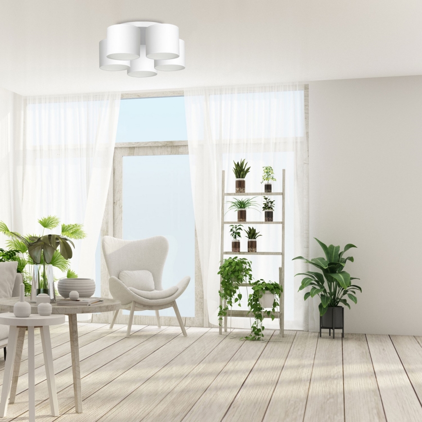 Fäst ljuskrona ARDEN 5xE27/60W/230V vit