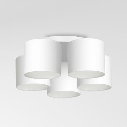 Fäst ljuskrona ARDEN 5xE27/60W/230V vit