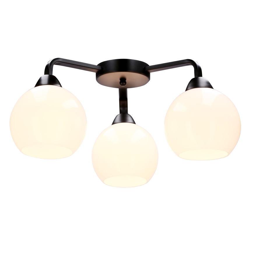 Fäst ljuskrona CALDERA 3xE27/60W/230V svart