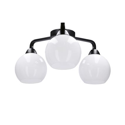 Fäst ljuskrona CALDERA 3xE27/60W/230V svart