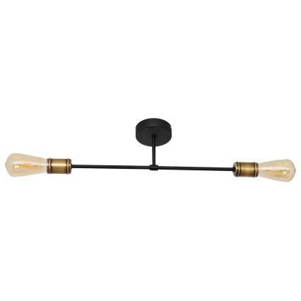 Fäst ljuskrona CAMBRIDGE 2xE27/15W/230V svart/gyllene