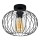 Fäst ljuskrona CORRINI 1xE27/60W/230V diameter 25 cm svart/genomskinlig