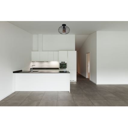 Fäst ljuskrona CORRINI 1xE27/60W/230V diameter 25 cm svart/grå