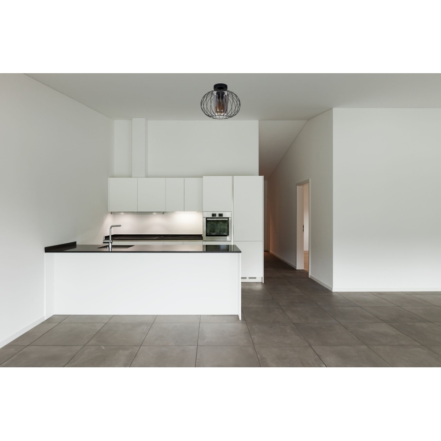 Fäst ljuskrona CORRINI 1xE27/60W/230V diameter 25 cm svart/grå