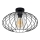 Fäst ljuskrona CORRINI 1xE27/60W/230V diameter 34 cm svart/genomskinlig