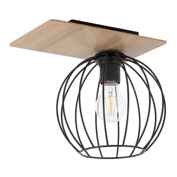 Fäst ljuskrona CYBER 1xE27/60W/230V trä/svart
