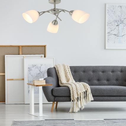 Fäst ljuskrona DONNA 3xE27/60W/230V nickel
