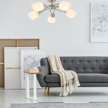 Fäst ljuskrona DONNA 5xE27/60W/230V nickel