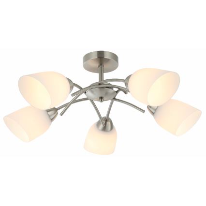 Fäst ljuskrona DONNA 5xE27/60W/230V nickel