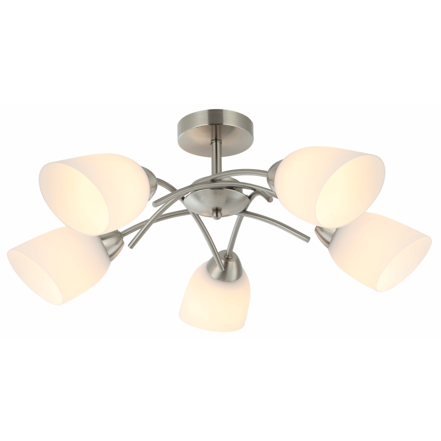 Fäst ljuskrona DONNA 5xE27/60W/230V nickel