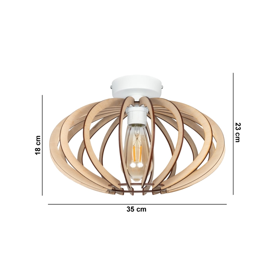 Fäst ljuskrona EARTH 1xE27/60W/230V vit/beige