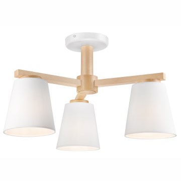 Fäst ljuskrona ELLIE 3xE27/60W/230V bok - FSC certifierade
