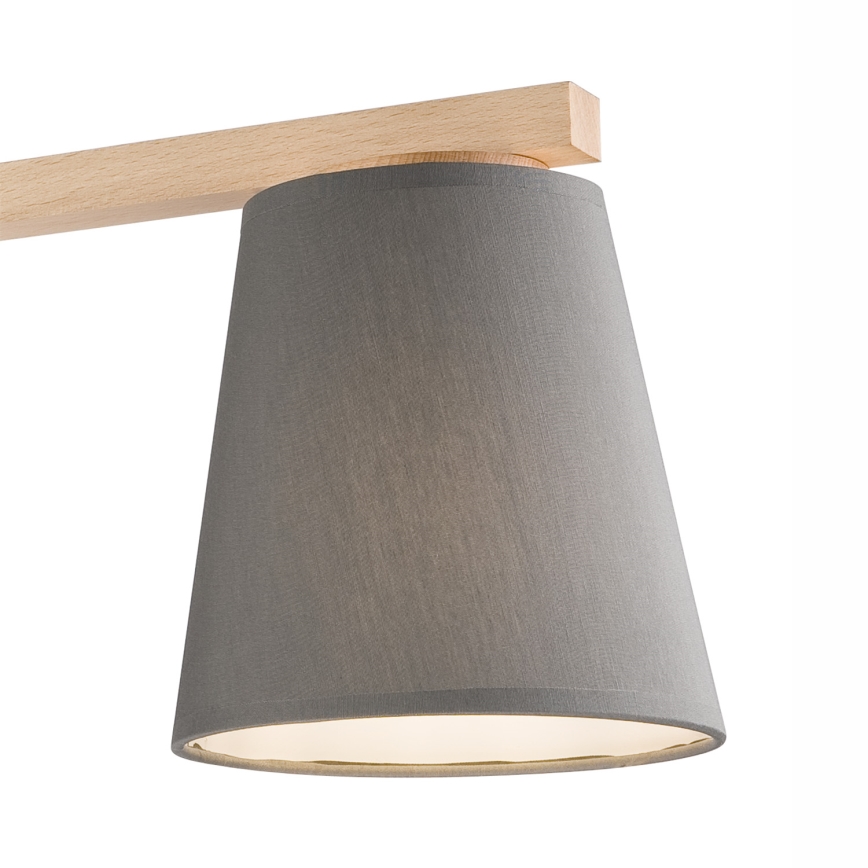 Fäst ljuskrona ELLIE 3xE27/60W/230V grå/bok - FSC certifierade