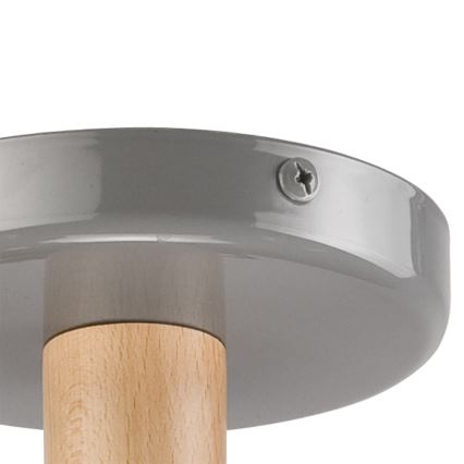 Fäst ljuskrona ELLIE 3xE27/60W/230V grå/bok - FSC certifierade