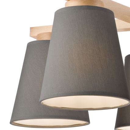 Fäst ljuskrona ELLIE 5xE27/60W/230V grå/bok - FSC certifierade
