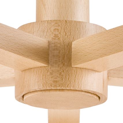 Fäst ljuskrona ELLIE 5xE27/60W/230V vit/bok - FSC certifierade