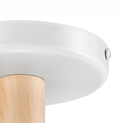 Fäst ljuskrona ELLIE 5xE27/60W/230V vit/bok - FSC certifierade