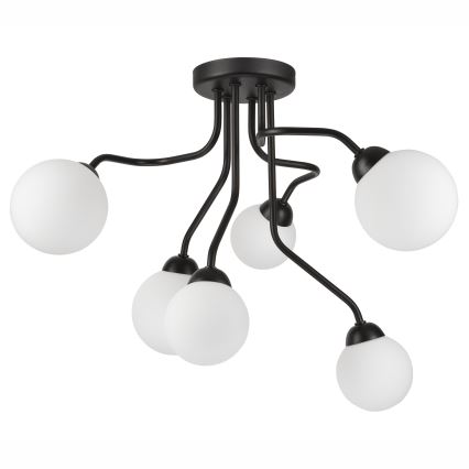 Fäst ljuskrona HOLLY 6xG9/5W/230V svart