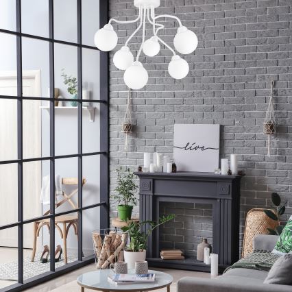 Fäst ljuskrona HOLLY 6xG9/5W/230V vit