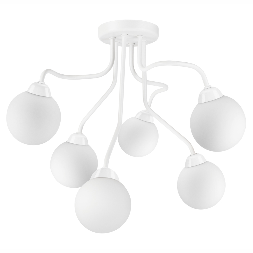 Fäst ljuskrona HOLLY 6xG9/5W/230V vit