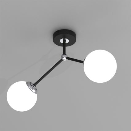 Fastsatt Ljuskrona  JOY 2xE14/40W/230V svart /blank krom