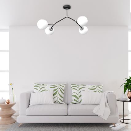 Fastsatt Ljuskrona  JOY 4xE14/40W/230V svart /blank krom 