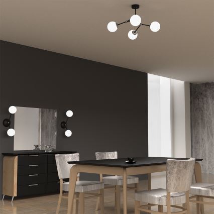 Fastsatt Ljuskrona  JOY 4xE14/40W/230V svart /blank krom 