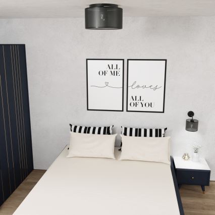 Fäst ljuskrona LOFT SHADE 3xE27/60W/230V svart