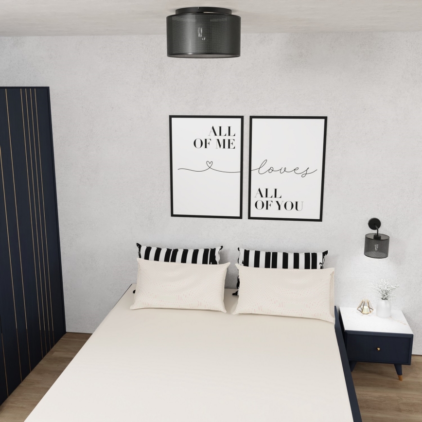 Fäst ljuskrona LOFT SHADE 3xE27/60W/230V svart