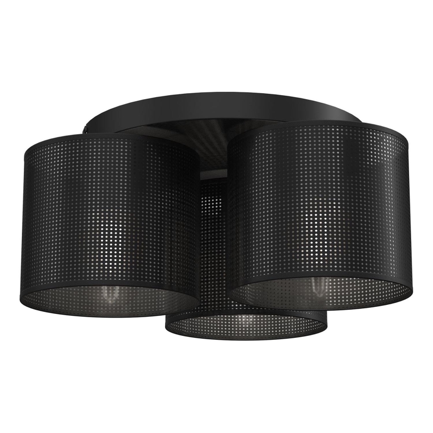 Fäst ljuskrona LOFT SHADE 3xE27/60W/230V svart