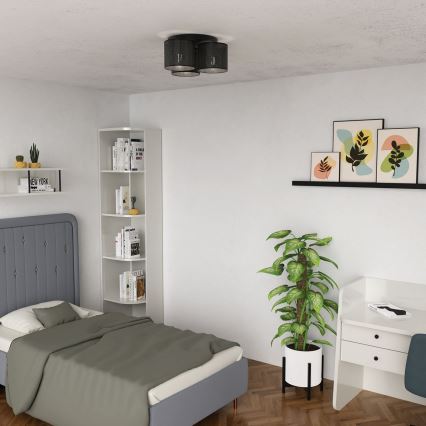 Fäst ljuskrona LOFT SHADE 3xE27/60W/230V svart