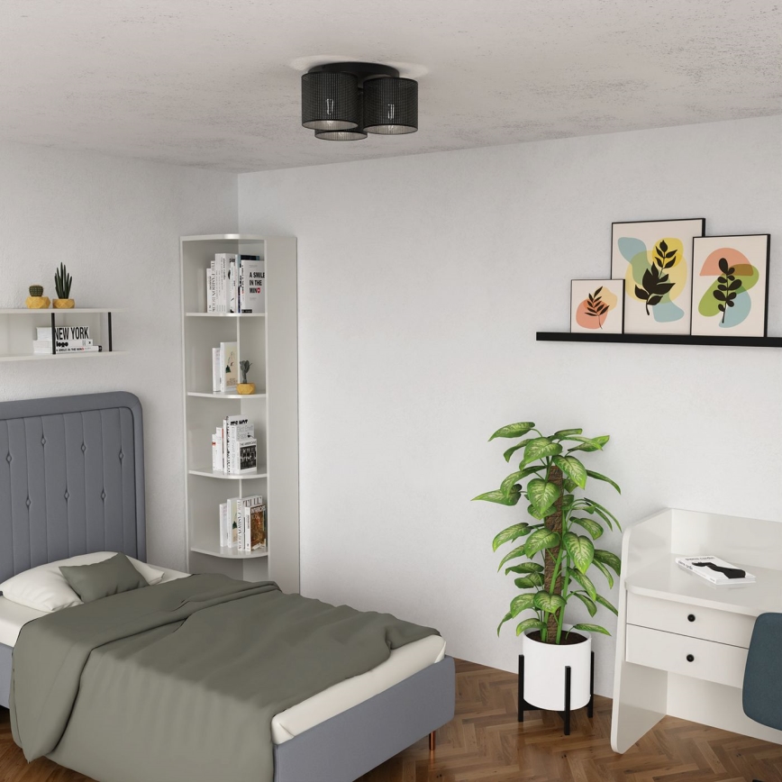 Fäst ljuskrona LOFT SHADE 3xE27/60W/230V svart