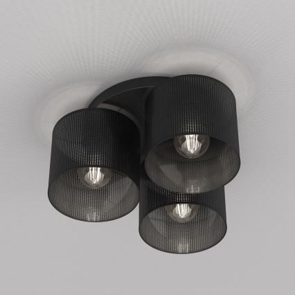 Fäst ljuskrona LOFT SHADE 3xE27/60W/230V svart