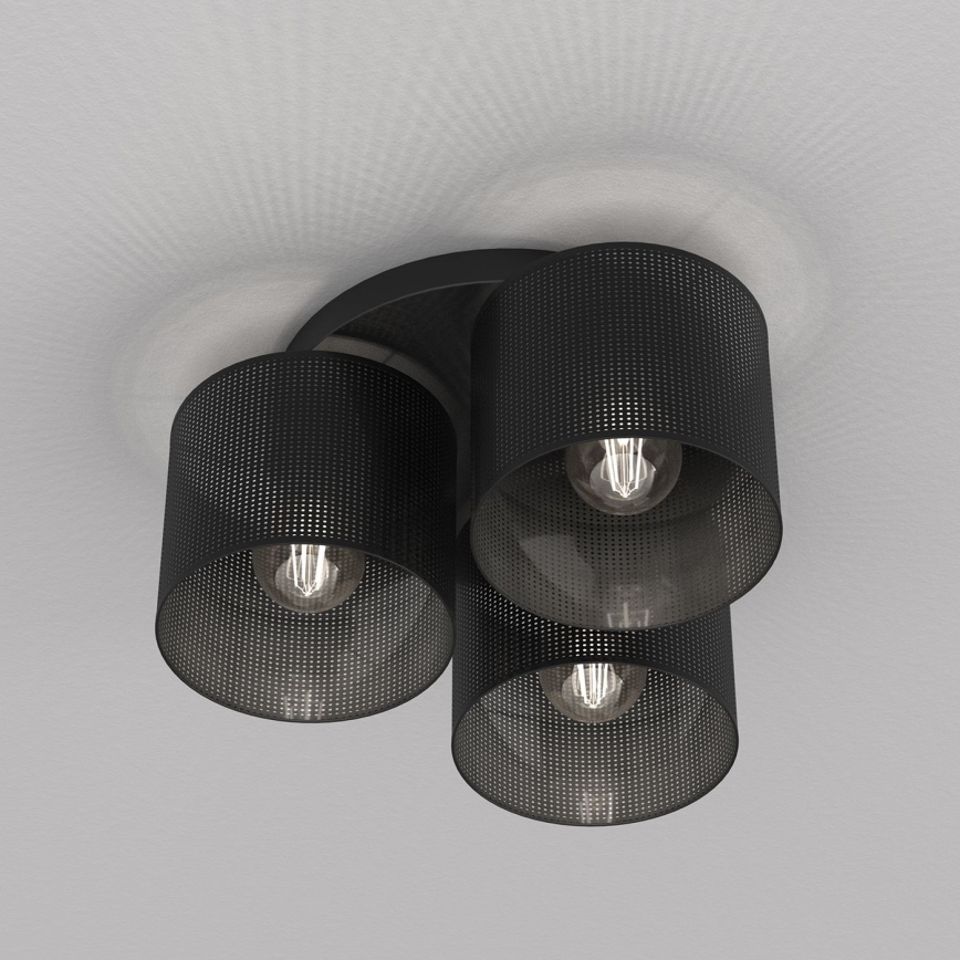 Fäst ljuskrona LOFT SHADE 3xE27/60W/230V svart