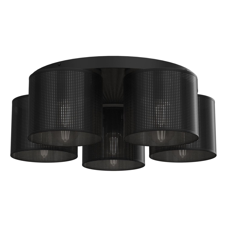 Fäst ljuskrona LOFT SHADE 5xE27/60W/230V svart