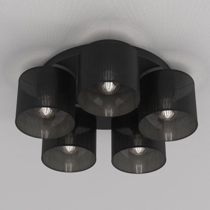 Fäst ljuskrona LOFT SHADE 5xE27/60W/230V svart