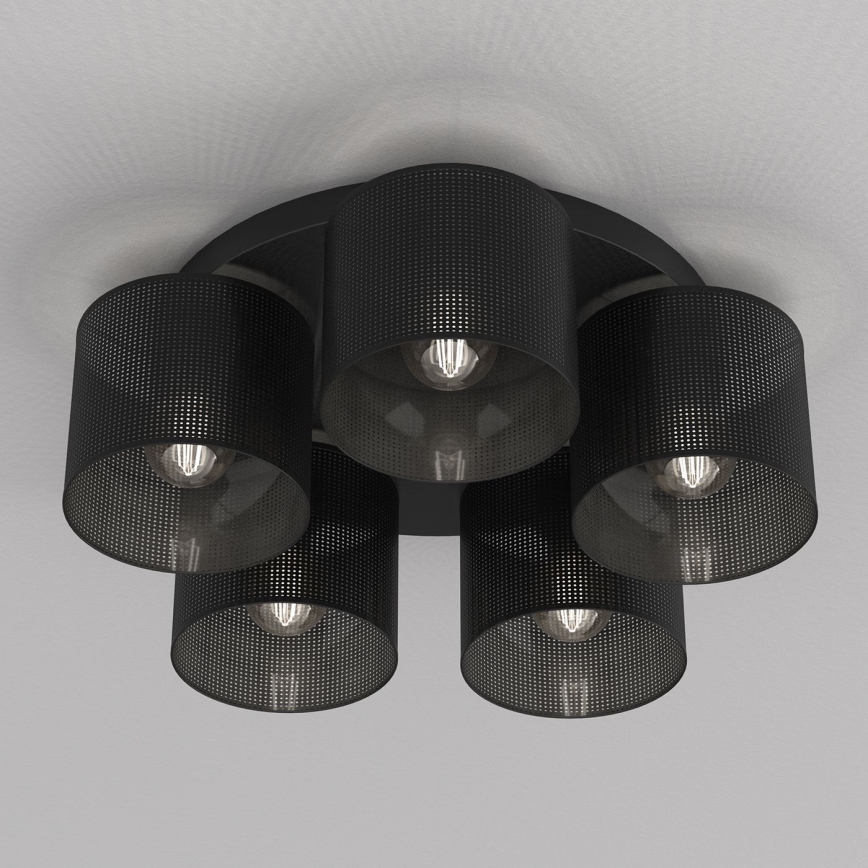 Fäst ljuskrona LOFT SHADE 5xE27/60W/230V svart