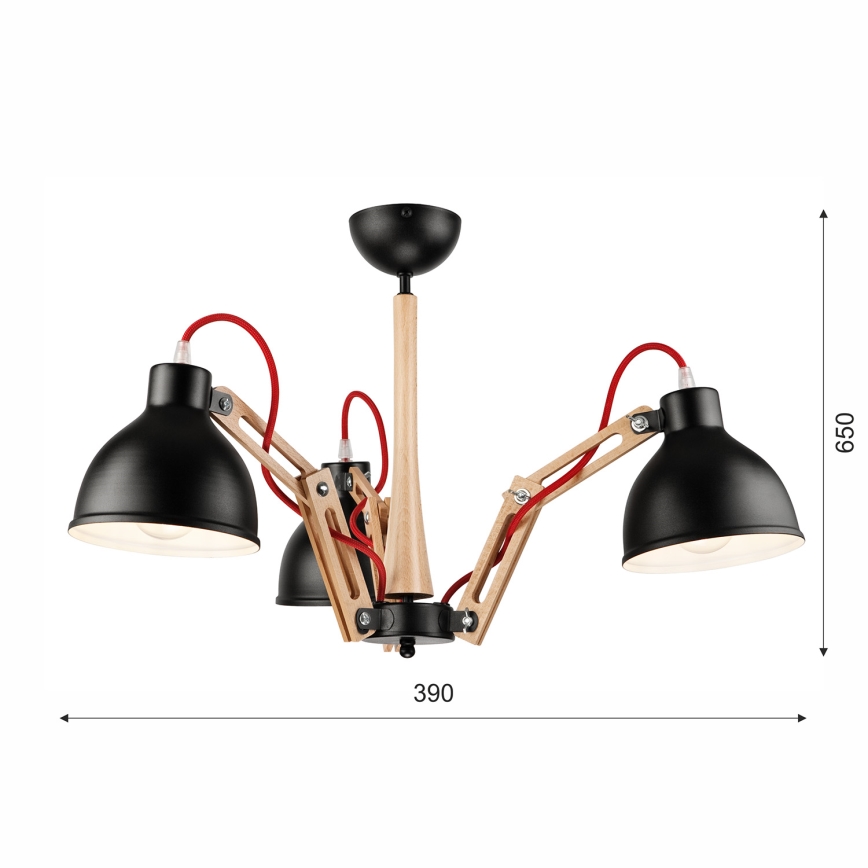 Fäst ljuskrona MARCELLO 3xE27/60W/230V - FSC certifierade