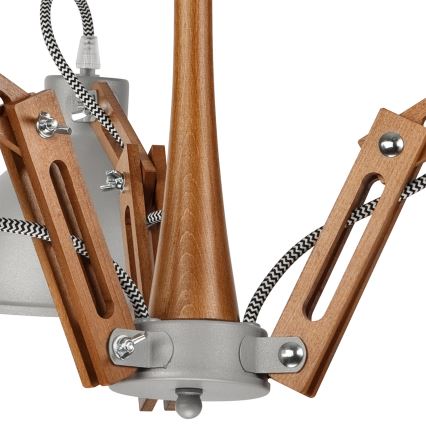 Fäst ljuskrona MARCELLO 3xE27/60W/230V bok - FSC certifierade