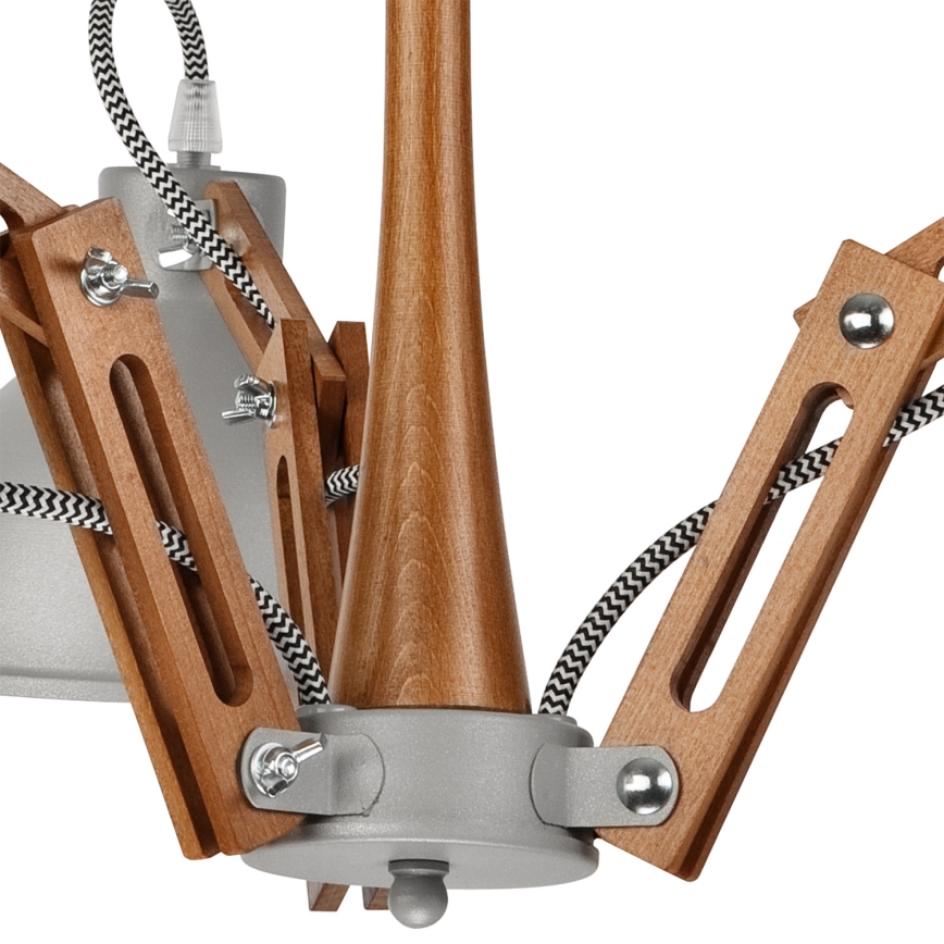 Fäst ljuskrona MARCELLO 3xE27/60W/230V bok - FSC certifierade
