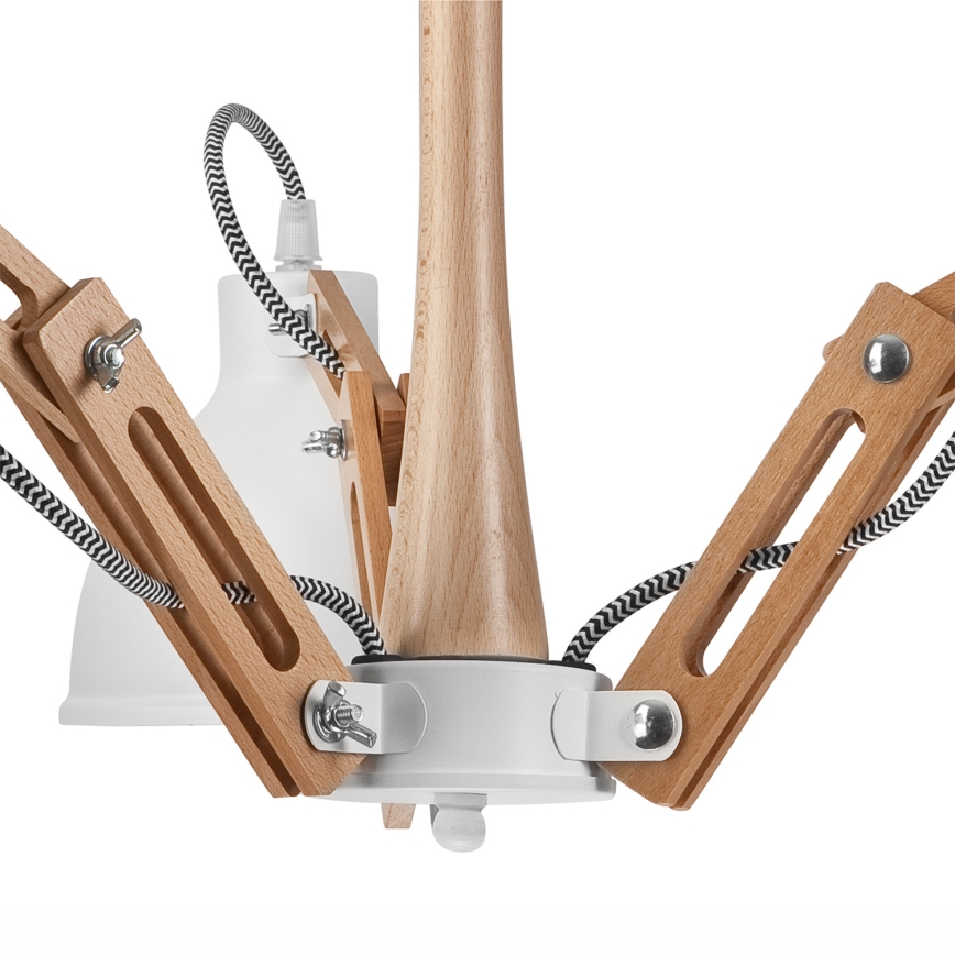 Fäst ljuskrona MARCELLO 3xE27/60W/230V bok - FSC certifierade
