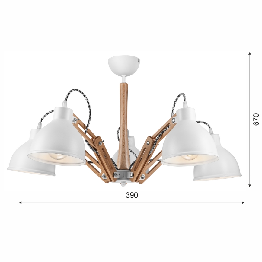 Fäst ljuskrona MARCELLO 5xE27/60W/230V - FSC certifierade